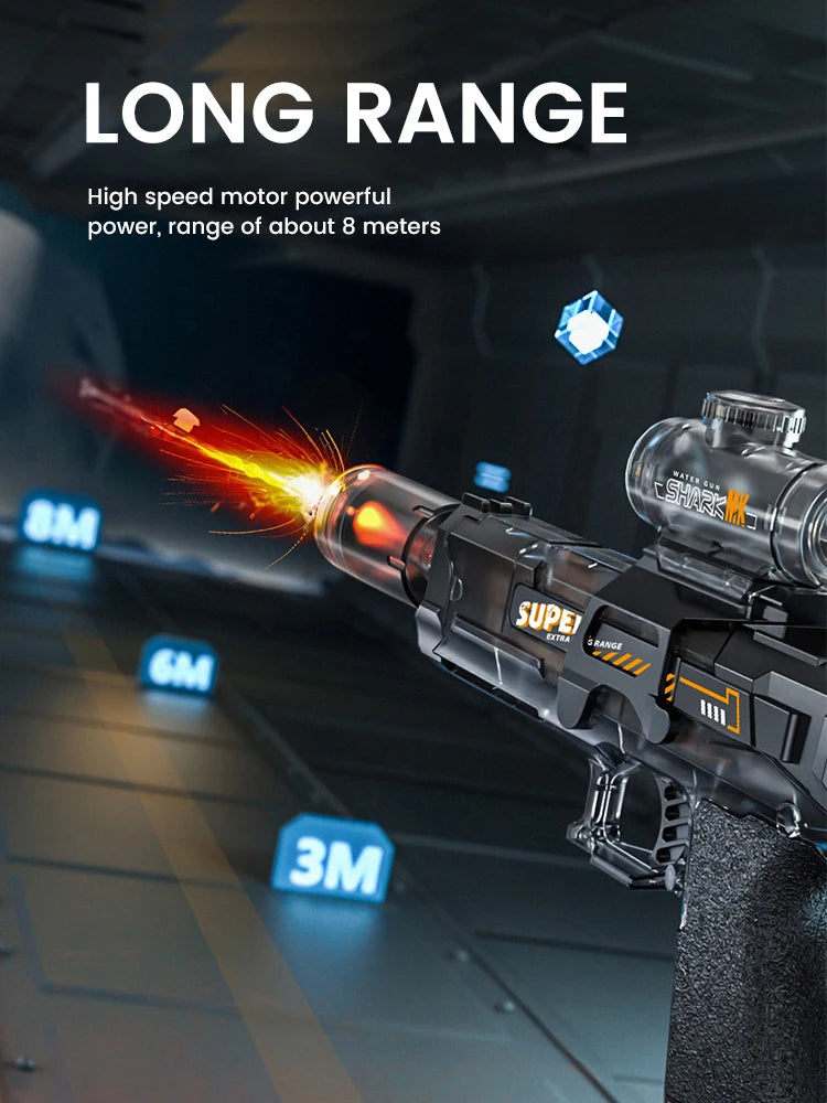 Electric Water Gun Pulse Water Gun Self-integrated Automatic Water-Absorbing Large-Capacity Lighting Children's Water Gun Toys