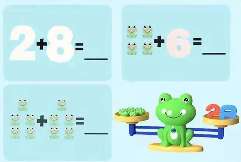 Children's digital frog balance toy early education puzzle addition and subtraction enlightenment balance mathematics teaching t