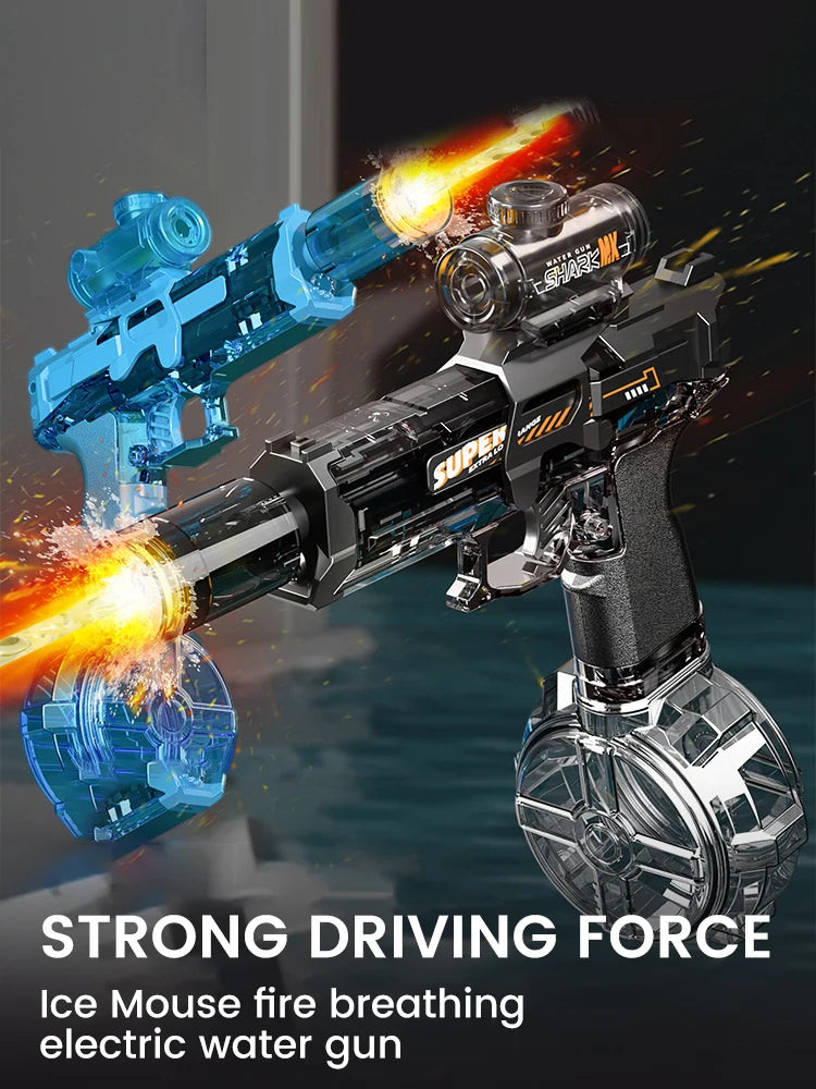 Electric Water Gun Pulse Water Gun Self-integrated Automatic Water-Absorbing Large-Capacity Lighting Children's Water Gun Toys