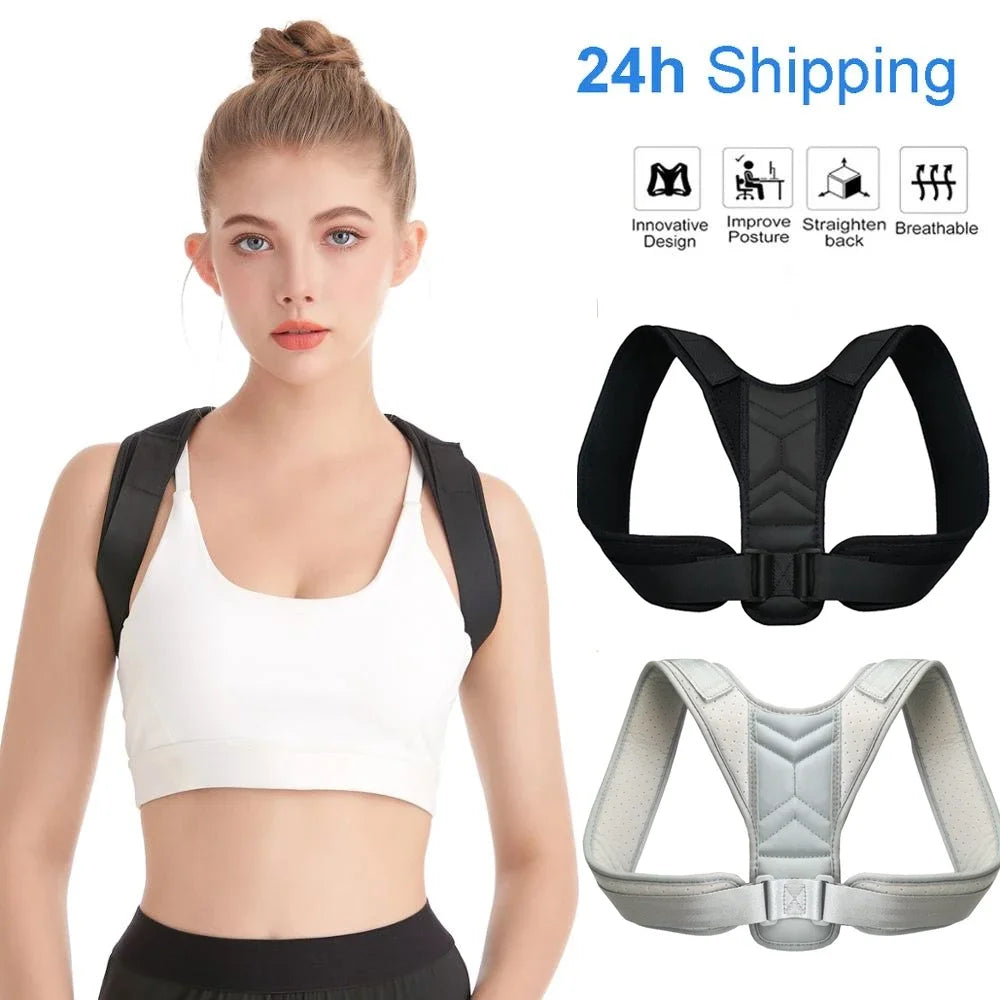 Adjustable Upper Back Support Posture Corrector Women Men Back Straight Brace Shoulder Belt Pain Relief Back Body Brace Posture