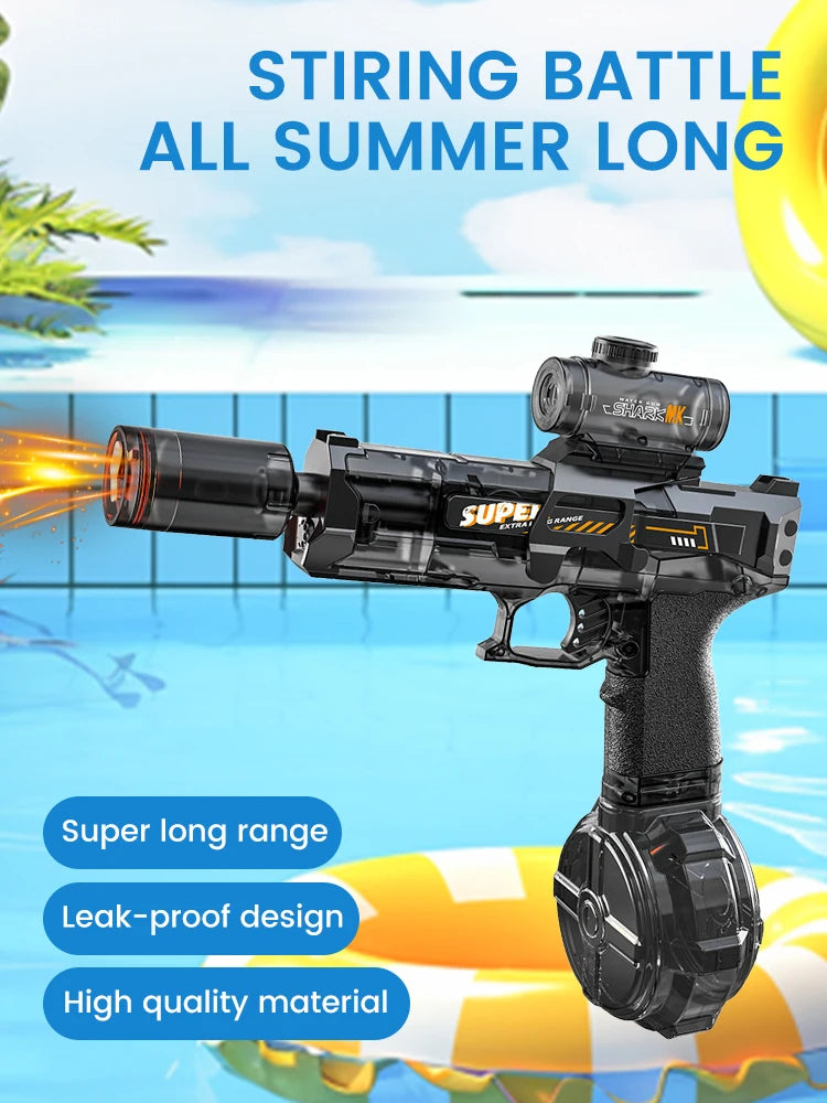 Electric Water Gun Pulse Water Gun Self-integrated Automatic Water-Absorbing Large-Capacity Lighting Children's Water Gun Toys