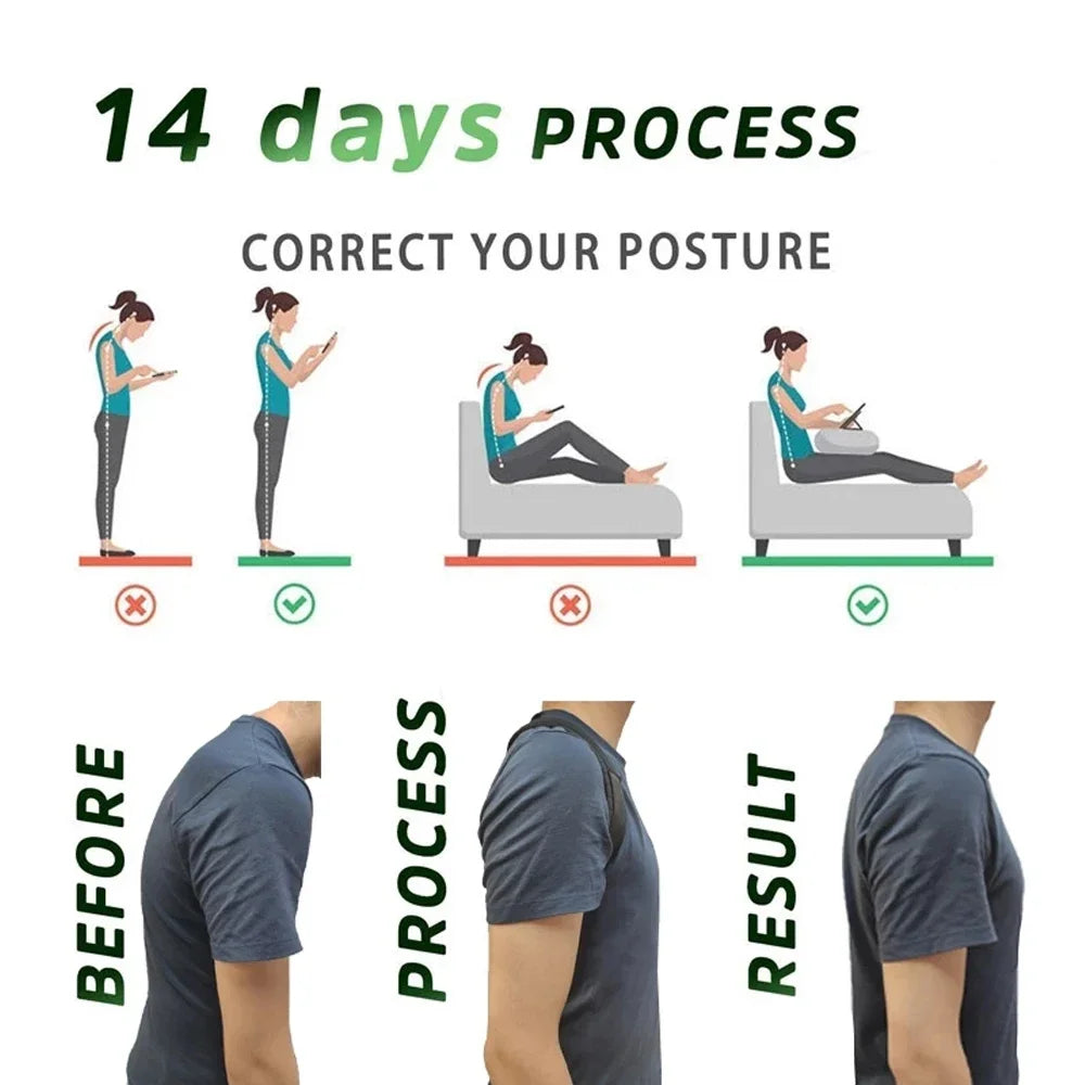 Adjustable Upper Back Support Posture Corrector Women Men Back Straight Brace Shoulder Belt Pain Relief Back Body Brace Posture