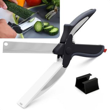 Kitchen Scissors For Food 2 In 1 Cutting Board Scissors & Knife With Locking Mechanism & Stainless Steel Blades Multifunctional Kitchen Shears For Effortless Chopping Slicing & Meal Prep