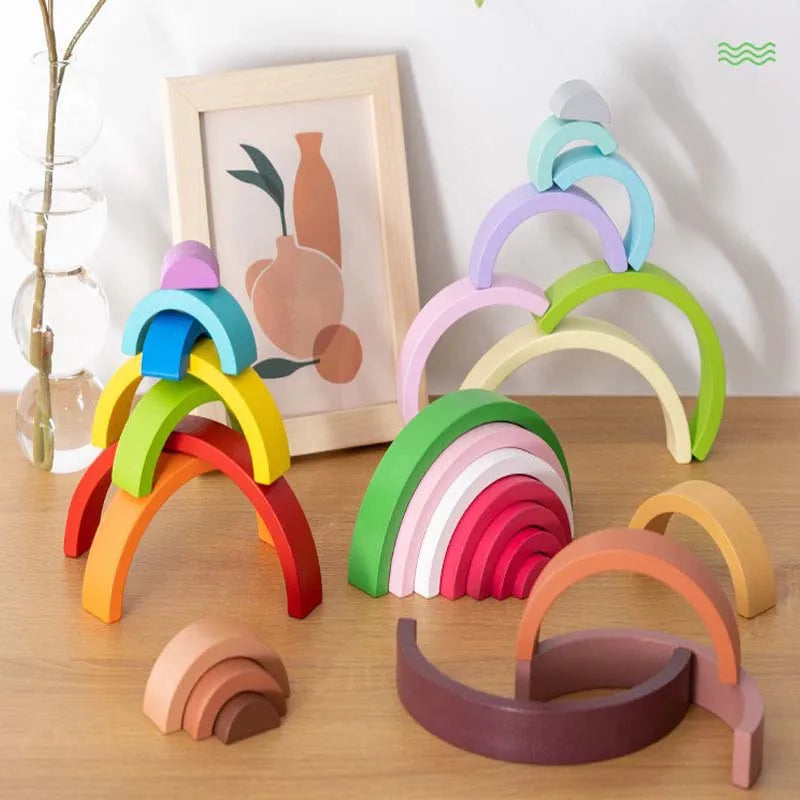 Montessori Wooden Rainbow Arch Blocks – Early Learning Toy