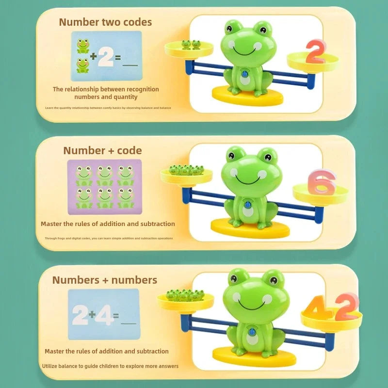 Children's digital frog balance toy early education puzzle addition and subtraction enlightenment balance mathematics teaching t